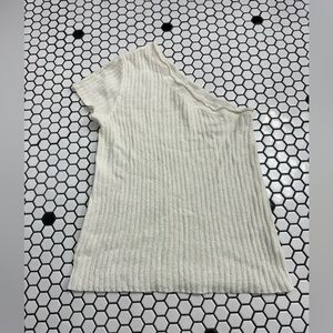 Cloud ten One-Shoulder Ribbed Top sweater lightweight size small